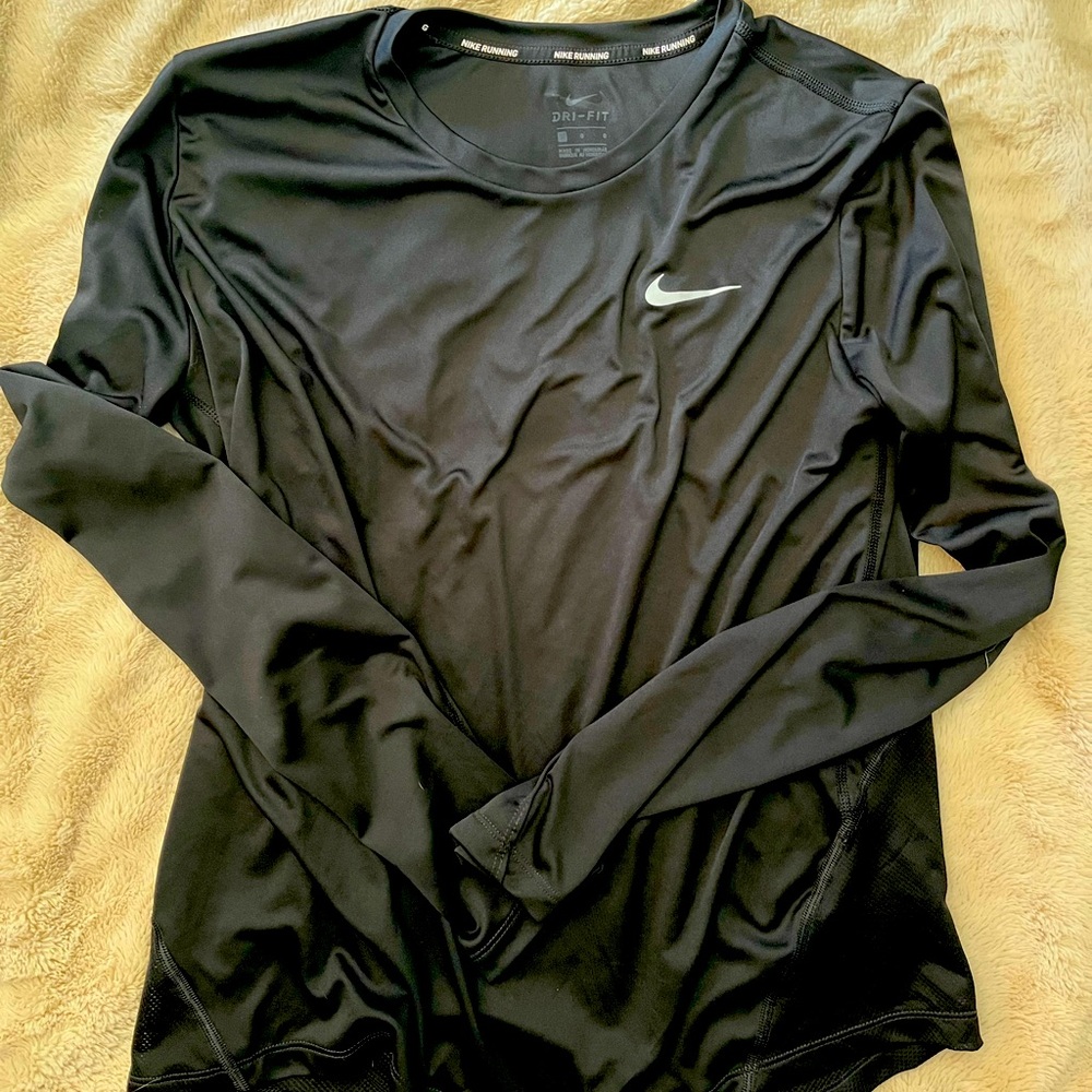 Nike Dri-Fit Long Sleeve Running Shirt • Black • Large